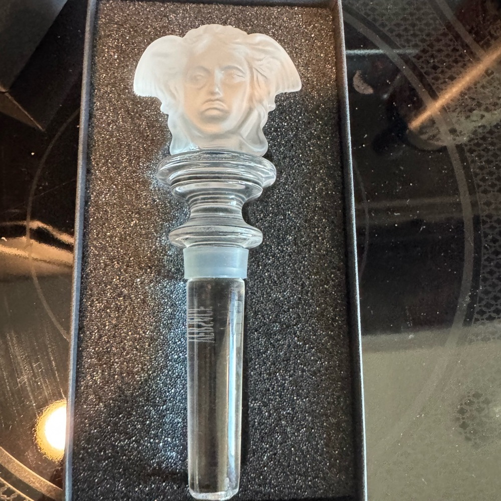 Hard to find Versace Medusa snakes wine bottle stopper